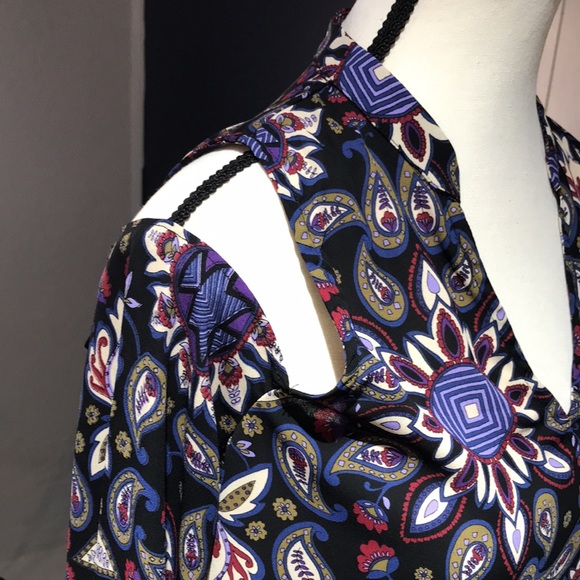 Everly open shoulder semi sheer blouse size small - Picture 5 of 14